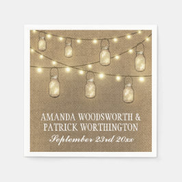 Country Rustieke Burlap Mason Jar Trouwservetten Servet