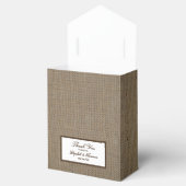 Country Rustieke Burlap Monogram Boom Bruiloft Bedankdoosjes (Geopend)
