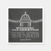 Country Rustieke Chalkboard Schuur Bruiloft Servet (Voorkant)