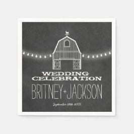 Country Rustieke Chalkboard Schuur Bruiloft Servet