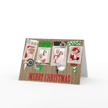 Country rustieke foto kerst Kaart