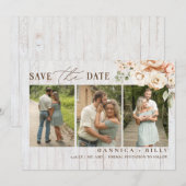 Country rustieke foto Sla de datum bruiloft kaarte Kaart (Voorkant / Achterkant)