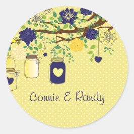Country Rustieke Gele Maïs en Blue Mason Sticker