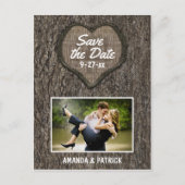 country rustieke gesneden eiken boom bewaar de dat aankondigingskaart (Voorkant)