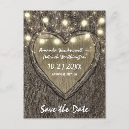 country rustieke gesneden eiken boom bewaar de dat aankondigingskaart