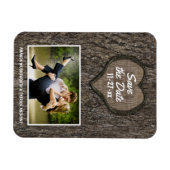 Country Rustieke gesneden eiken boom Save the Date Magneet (Horizontaal)