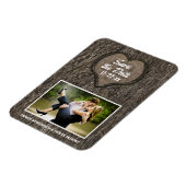 Country Rustieke gesneden eiken boom Save the Date Magneet (Linkerzijde)