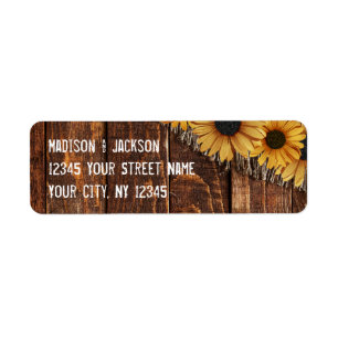 Country Rustieke Hout Burlap Bruiloft Retouradres Etiket