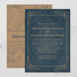 Country Rustieke Marine Blauw Tan Chalkboard Bruil Kaart