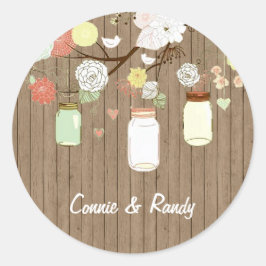 Country Rustieke Mason Jar Bruiloft Sticker