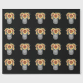 Country Rustieke Mason Jar Zonnebloem Bruiloft Cadeaupapier (Vlak)