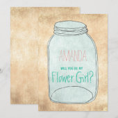 Country rustieke metselaar pot Wil je mijn bloemme Kaart (Voorkant / Achterkant)