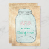 Country rustieke metselaar pot Wil je mijn meid va Kaart (Voorkant / Achterkant)