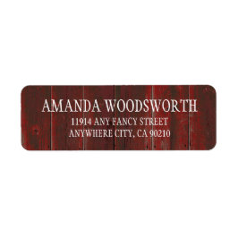 Country Rustieke Rode Schuur Houten Bruiloft Label
