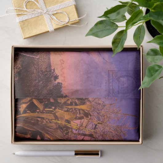 Country Rustieke Schuur Paarse  Dusk Tissuepapier (Geschenk)