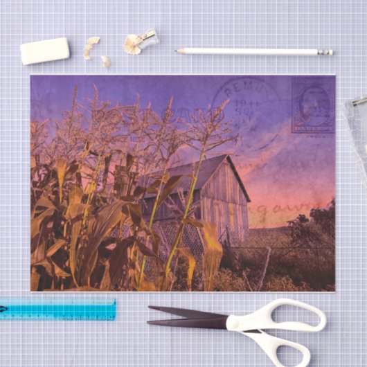 Country Rustieke Schuur Paarse  Dusk Tissuepapier (Craft)