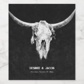 Country Rustieke Westerne Black and White Bull Sku Wijn Etiket (Enkel label)