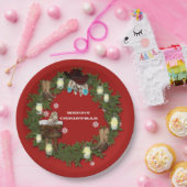 Country Rustieke, Westerne Jar Lights Cowboylaarze Papieren Bordje (Feest)