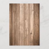 Country Rustieke Zonnebloem & Bruin Hout Bruiloft Menu (Achterkant)