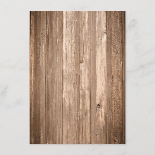 Country Rustieke Zonnebloem & Bruin Hout Bruiloft  Menu (Achterkant)