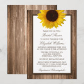 Country Rustieke Zonnebloem Bruin Hout Vrijgezelle Kaart (Voorkant / Achterkant)