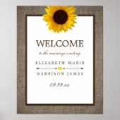 Country Rustieke Zonnebloem & Burlap Bruiloft Welk Poster (Voorkant)