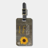 Country Rustieke Zonnebloem en Kant Bagagelabel (Voorkant verticaal)