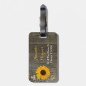 Country Rustieke Zonnebloem en Kant Bagagelabel (Achterkant verticaal)