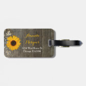 Country Rustieke Zonnebloem en Kant Bagagelabel (Achterkant horizontaal)