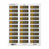 Country Rustieke Zonnebloem Kant Burlap Bruiloft L Etiket (Full Sheet)