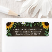 country rustieke zonnebloem madeliefje hout bruilo etiket (Insitu)