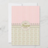 Country  Santa Claus Roze Burlap Kant Kaart (Achterkant)