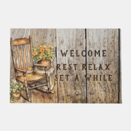 Country Schommelstoel Bloempotten Welkom Deurmat