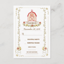 Country schuur bruiloft antwoord kaarten