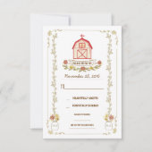 Country schuur bruiloft antwoord kaarten (Voorkant)