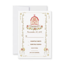 Country schuur bruiloft antwoord kaarten