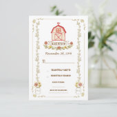 Country schuur bruiloft antwoord kaarten (Staand voorkant)