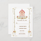 Country schuur bruiloft antwoord kaarten (Voorkant / Achterkant)