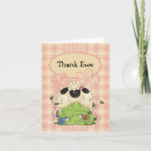 Country Sheep and Birdies Thank You Card Bedankkaart (Voorkant)