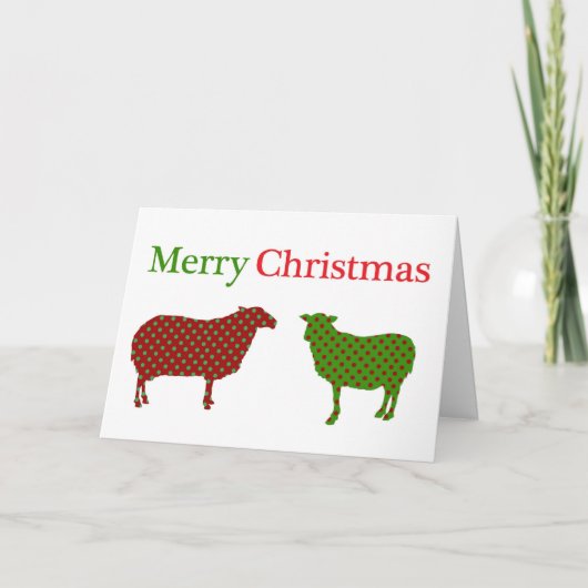 Country Sheep Christmas Kaart (Voorkant)
