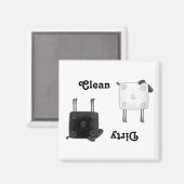 Country Sheep Clean Vuil Vierkant Vaatwasser Magne Magneet (Voorkant / Achterkant)