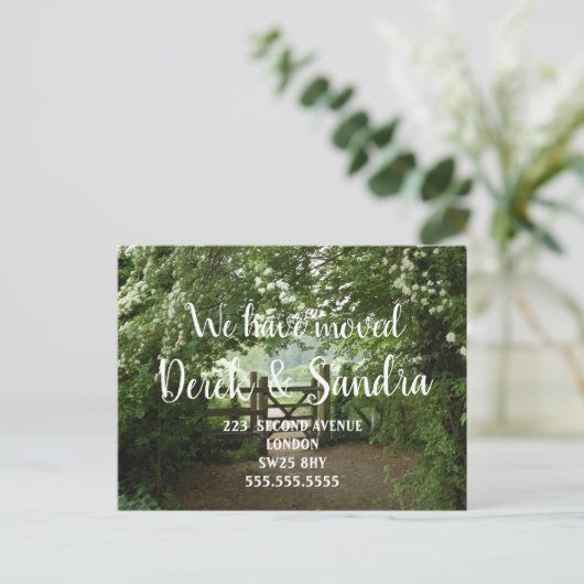 Country side uitzicht Adreswijziging verhuisd naar Aankondigingskaart (Staand voorkant)