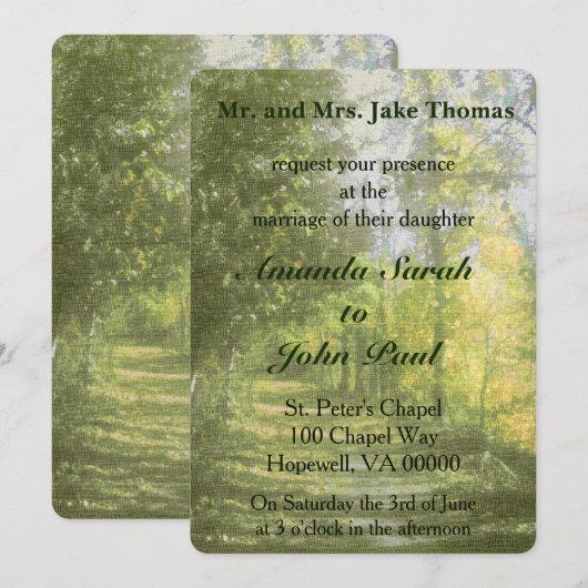 Country side Wedding Kaart (Voorkant / Achterkant)