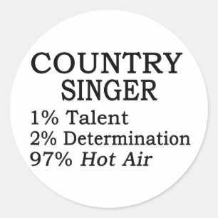 Country Singer Hot Air Ronde Sticker