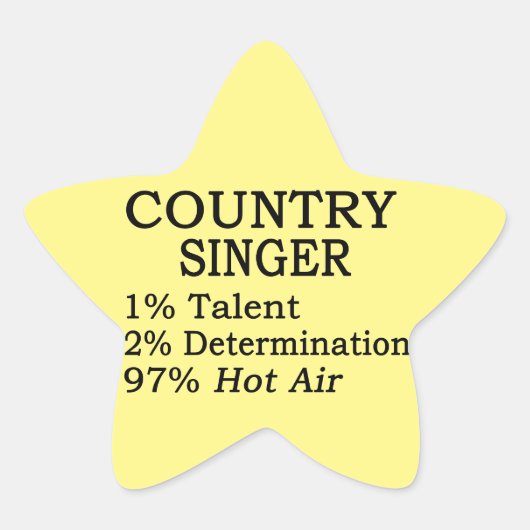 Country Singer Hot Air Star Sticker (Voorkant)