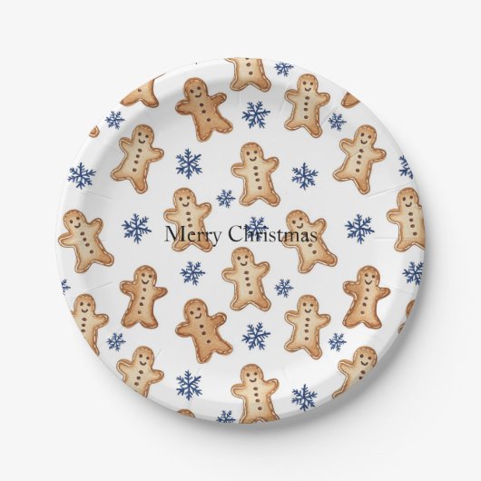 Country Snowflakes Gingerbread Cookies Christmas Papieren Bordje (Voorkant)