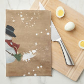 Country Snowman Kitchen Towel Theedoek (Quarter Fold)