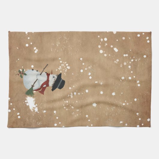 Country Snowman Kitchen Towel Theedoek (Horizontaal)
