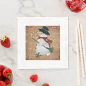 Country Snowman Paper Napkins Servetten (Insitu)