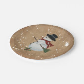 Country Snowman Papier Borden Papieren Bordje (Gekanteld)